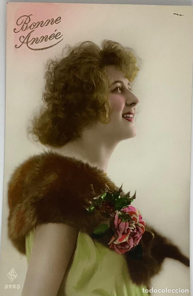 Postales: Retrato mujer art dec&oacute;. As 5225. Escrita.