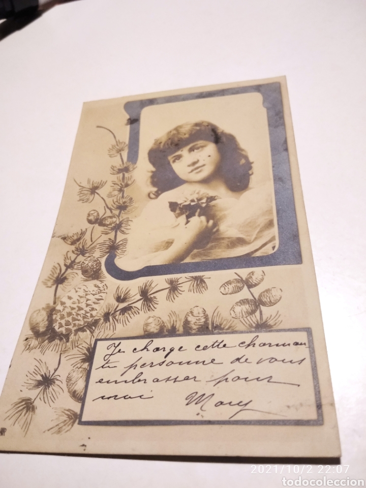 Postais: Postal antigua mujer flores