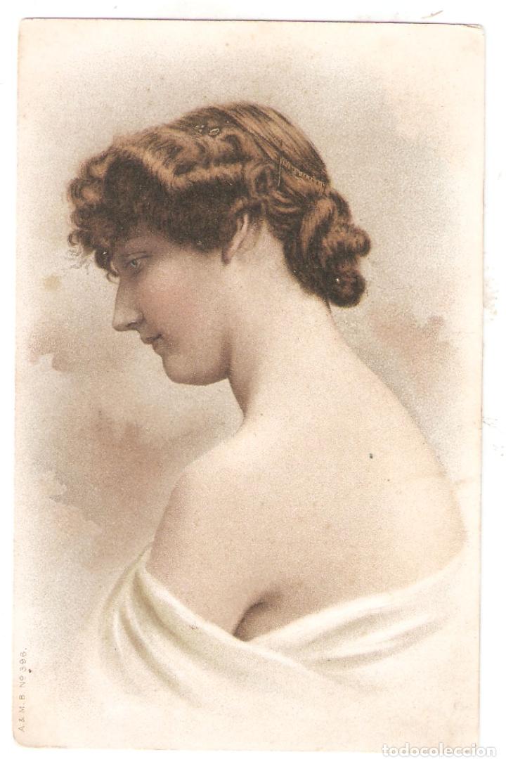 Postales: Mujer, Litogr&aacute;fica . A & M B n&ordm; 396. Escrita a&ntilde;os 1920 Matasellos Francia.-Vell i Bell