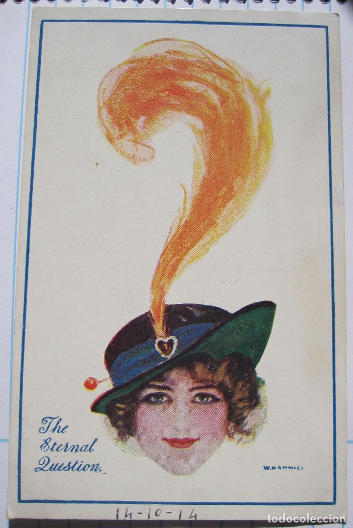 Postales: ANTIGUA POSTAL THE ETERNAL QUESTION. W.H. AMMIC.I 9X14 CM. ESCRITA 1914