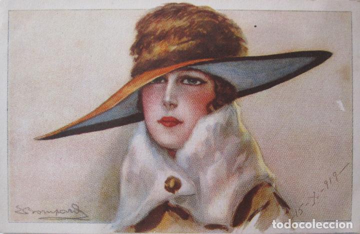 Postales: POSTAL ART DEC&Oacute;. SERGIO BROMPARD. UFF. REV. STAMPA MILANO 8-9-18 N&ordm; 6641. CIRCULADA 1919