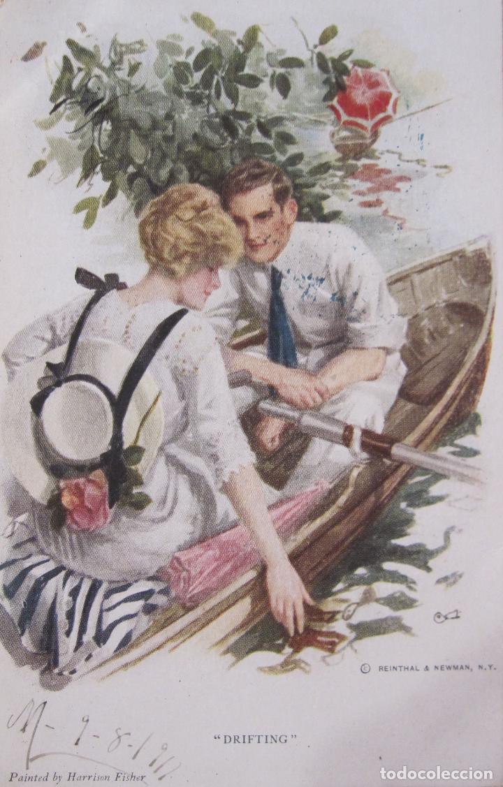 Postales: POSTAL DRIFTING. HARRISON FISHER (1877-1934). REINTHAL - NEWMAN, NUEVA YORK, CIRCULADA