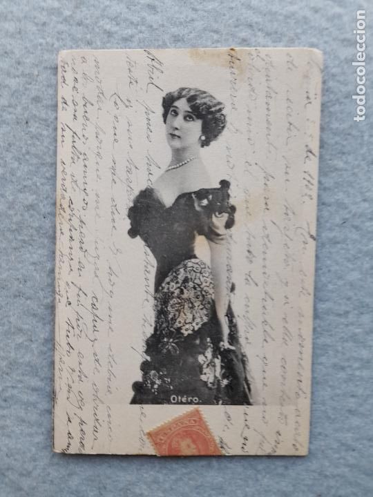 Postcards: Postal antigua La Bella Otero. Franqueada.