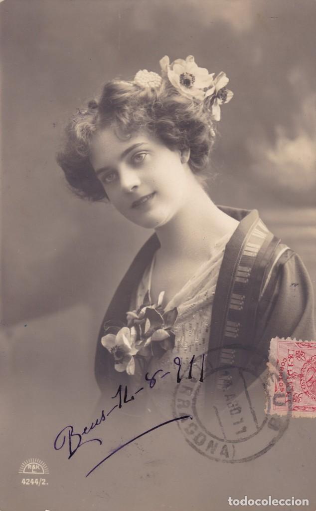 Postkarten: bella se&ntilde;orita circulada en 1911