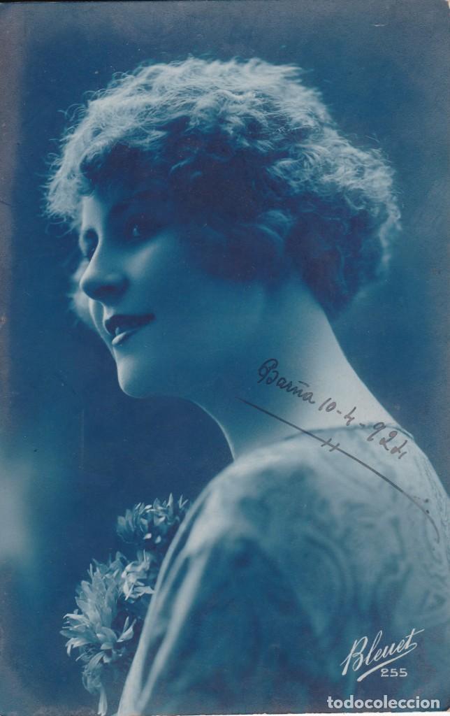 Postkarten: bella se&ntilde;ora Bleuet 255 circulada en 1924