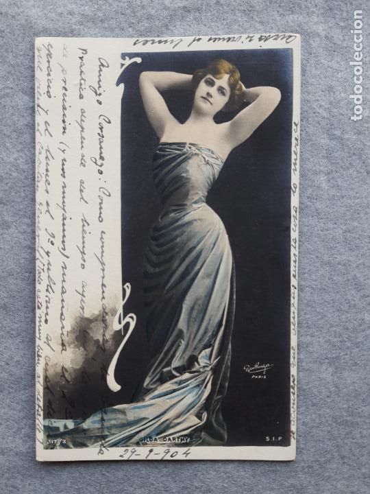 Postkarten: Postal Srta Gilda Dathy. Franqueada el a&ntilde;o 1904.
