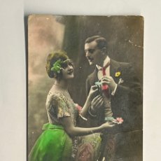 Postales: POSTAL COLOREADA. GALANTES Y MUJERES. LA JOVEN DEL TOCADO VERDE… EDIC., AS NO.4433, BURJASOT 1921