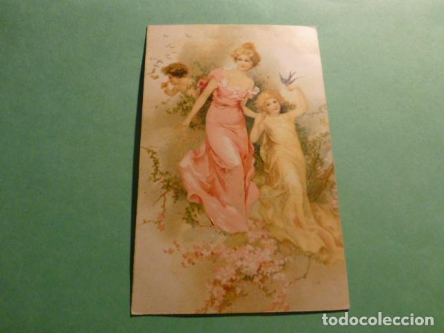 Cartoline: MUJER Y NI&Ntilde;A EN EL CAMPO POSTAL