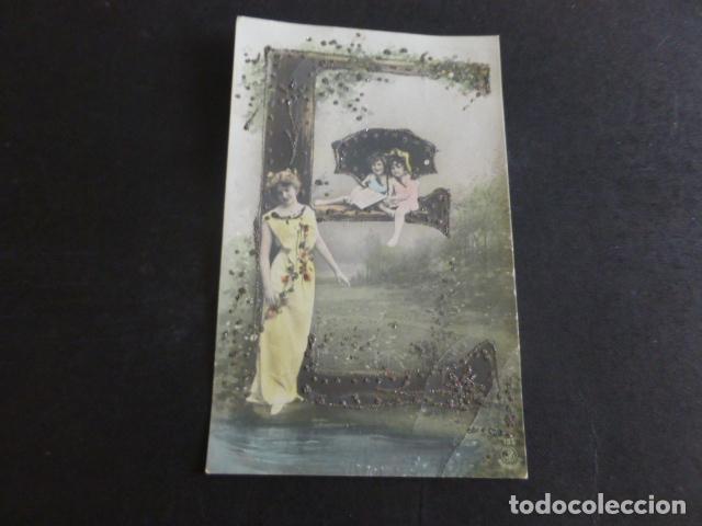 Postales: LETRA E MUJERES ELEGANTES POSTAL - Foto 1