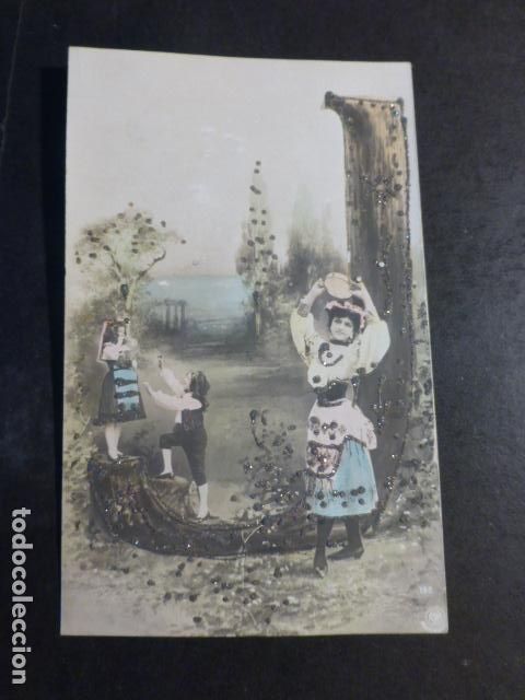 Postales: LETRA J MUJER Y NI&Ntilde;OS POSTAL - Foto 1