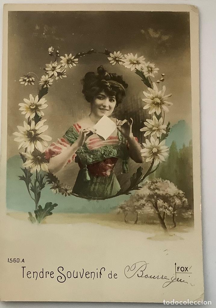 Postales: RETRATO ANTIGUO art dec&oacute;. Fox 1560 A. Escrita. Postal antigua original mujer.