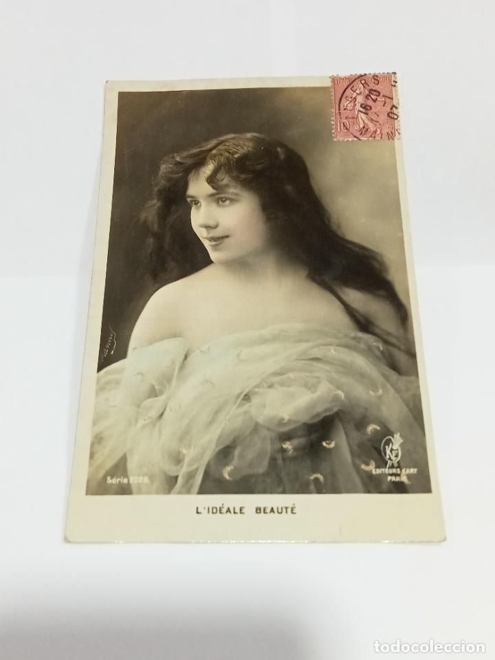 Postais: TARJETA POSTAL DE MUJERES. TORSO DE MUJER CON PELO SUELTO RODEADA DE UNA GASA