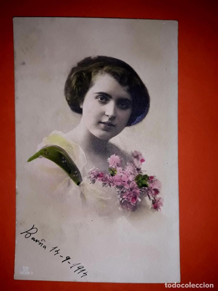 Postais: Antigua Postal Mujer Escrita y Sellada 1914