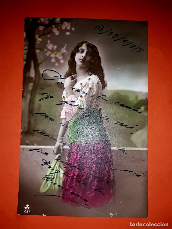 Postales: Antigua Postal Mujer Escrita 1919 - Foto 1