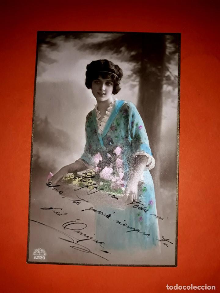Postales: Antigua Postal Mujer Escrita 1916 - Foto 1
