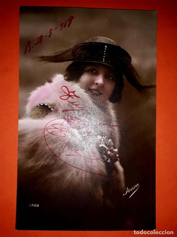 Postales: Antigua Postal Mujer Escrita 1919 - Foto 1