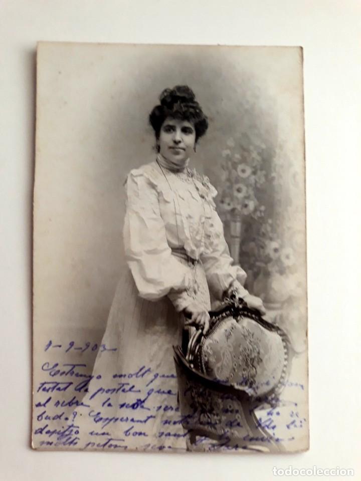 Postais: Antigua Postal Mujer Escrita y Sellada 1903