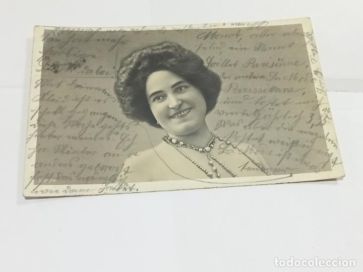 Postkarten: TARJETA POSTAL. ROSTRO DE BELLA JOVEN CON COLLARES Y PERLAS EN EL CUELLO