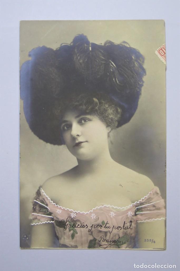 Postkarten: POSTAL. MUJER. SBW 555/6. CIRCULADA LEON