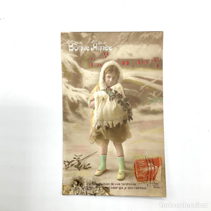 Cartoline: Antigua postal 1916 Bonne Ann&eacute;e L&rsquo;ai Pagovision de vive tendresse mon c&oelig;ur que je vous l'adresse