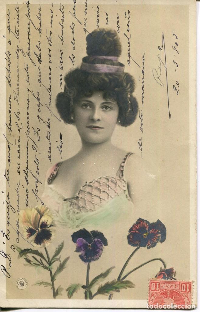 Postales: MODERNISTA-ART NOUVEAU- MUJER -FOTOGR&Aacute;FICA- A&Ntilde;O 1905