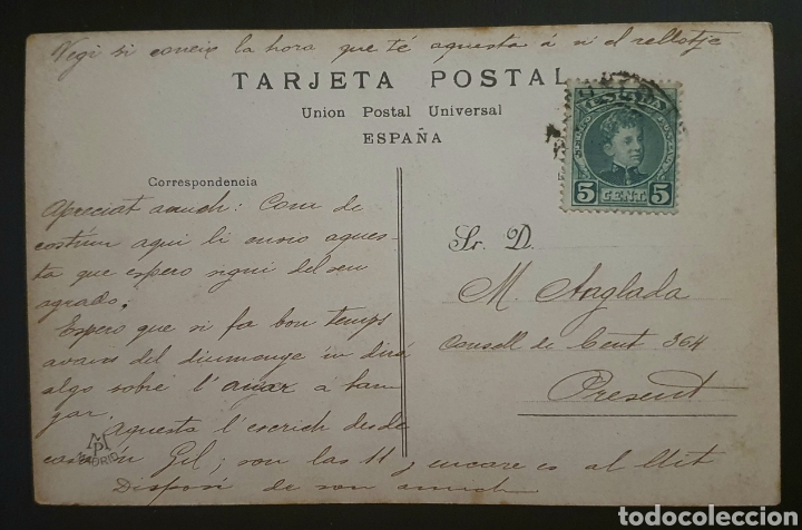Postales: POSTAL ILUMINADA: CARMEN ANDR&Eacute;S. CIRCULADA EN 1908 - Foto 2