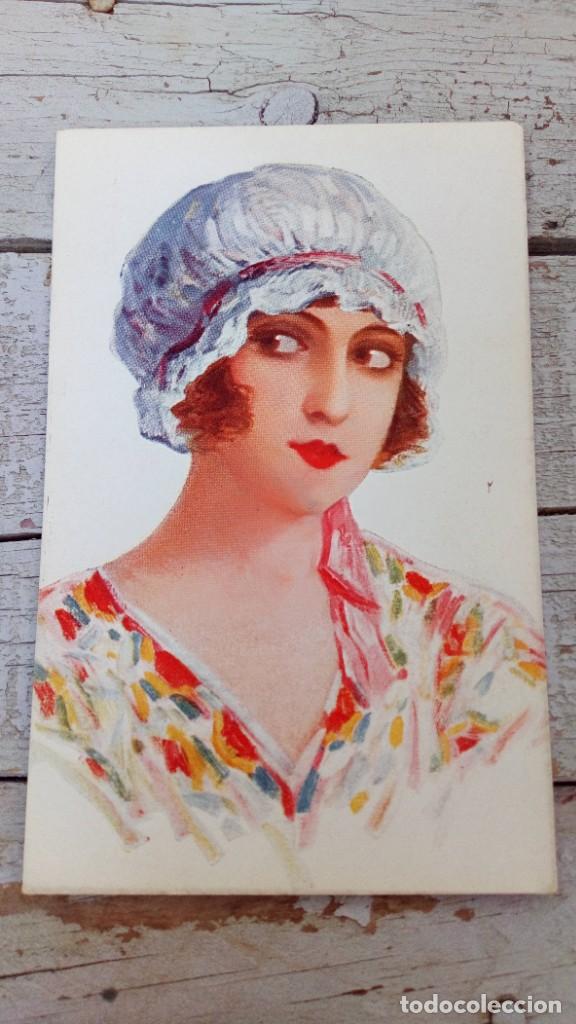 Postales: ANTIGUA POSTAL, MUJER CON COFIA