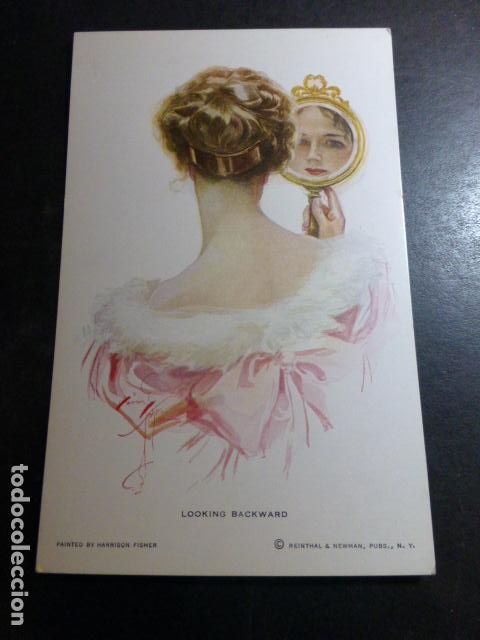 Postcards: MUJER ELEGANTE ANTE EL ESPEJO POSTAL