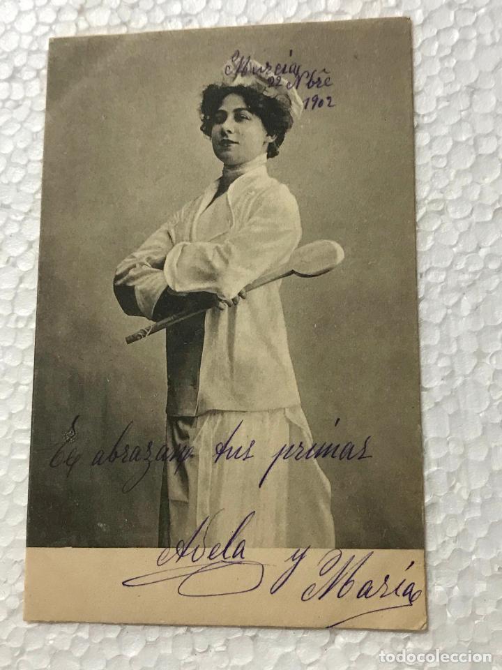 POSTAL 1902 MUJER CIRCULADA Y ESCRITA