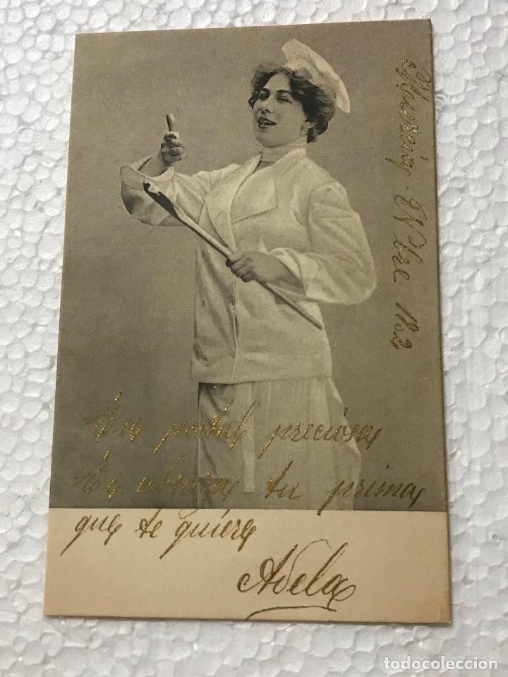 POSTAL 1902 MUJER CIRCULADA Y ESCRITA