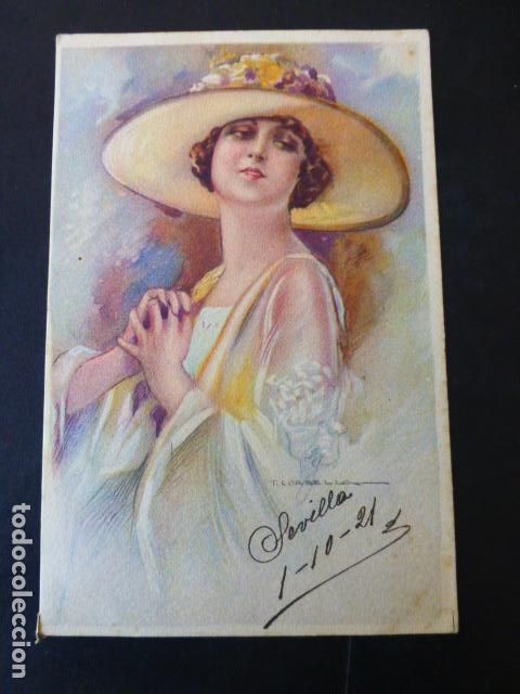 Cartoline: MUJER ELEGANTE T. CORBELLA ILUSTRADOR ART DECO POSTAL