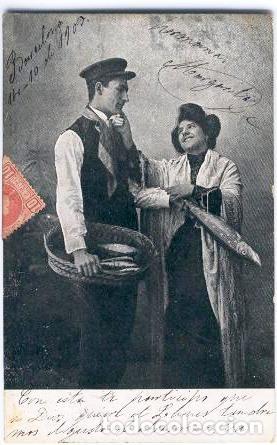 Cartoline: Pareja de pescadores