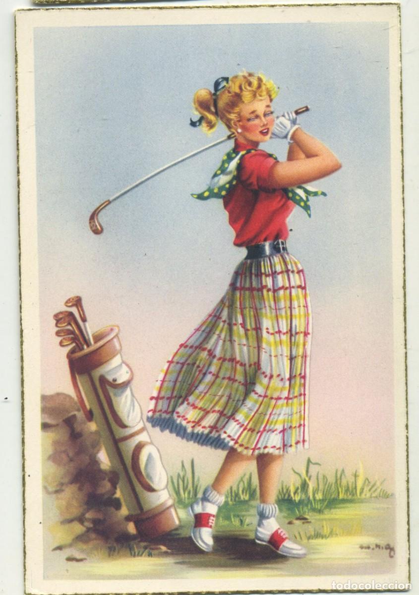Postais: Ed. CYZ 544 A ILUSTRA M.R.G. JOVEN GOLFISTA GOLF ESCRITA