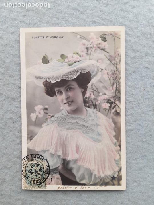 Cartoline: Se&ntilde;orita Lucette D&acute;Horvilly. Franqueada el 16 de Diciembre de 1904.
