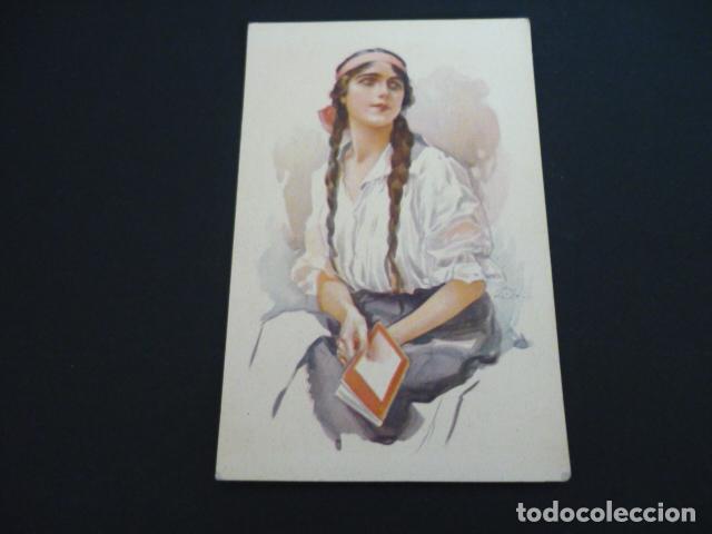 Cartoline: MUJER ELEGANTE CON TRENZAS POSTAL