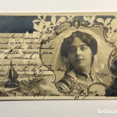 Postales: MARÍA NIEVA, POSTAL DE LA ACTRIZ Y CANTANTE DE ÓPERA. CÍRCULADA DESDE ALICANTE EN 1904