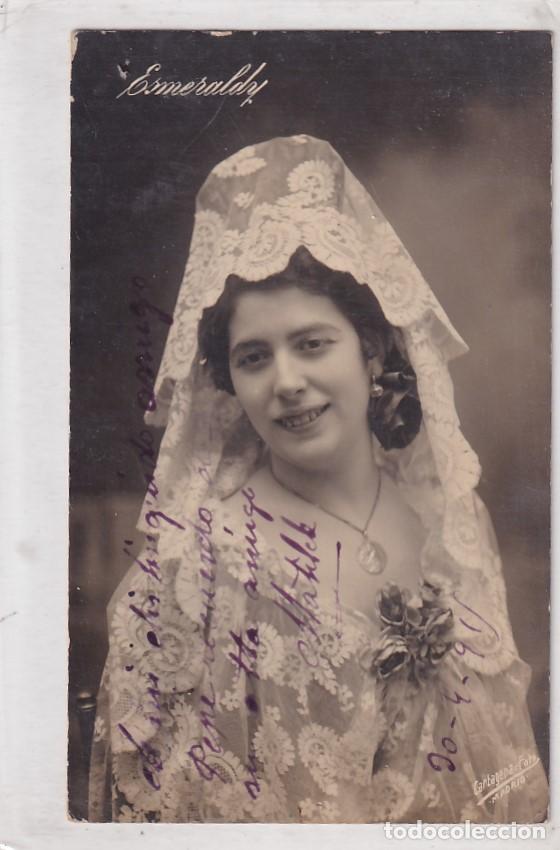 Postkarten: Postal de la artista, cupletista Esmeralda ?? Reverso franc&eacute;s. Sin circular.