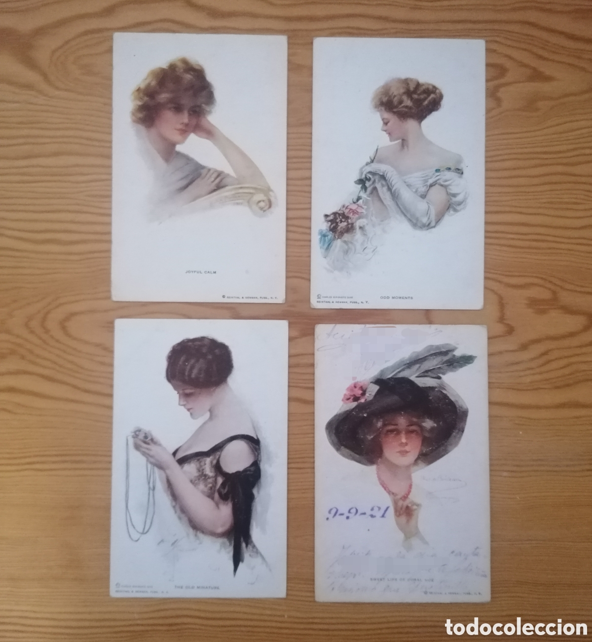 Postais: Lote 4 Postales. Retratos de bellas mujeres. Printed in U. S. A. 1902-1921