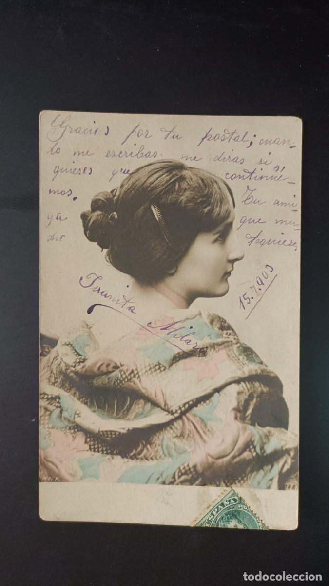 Postales: Postal antigua de mujer - Foto 1