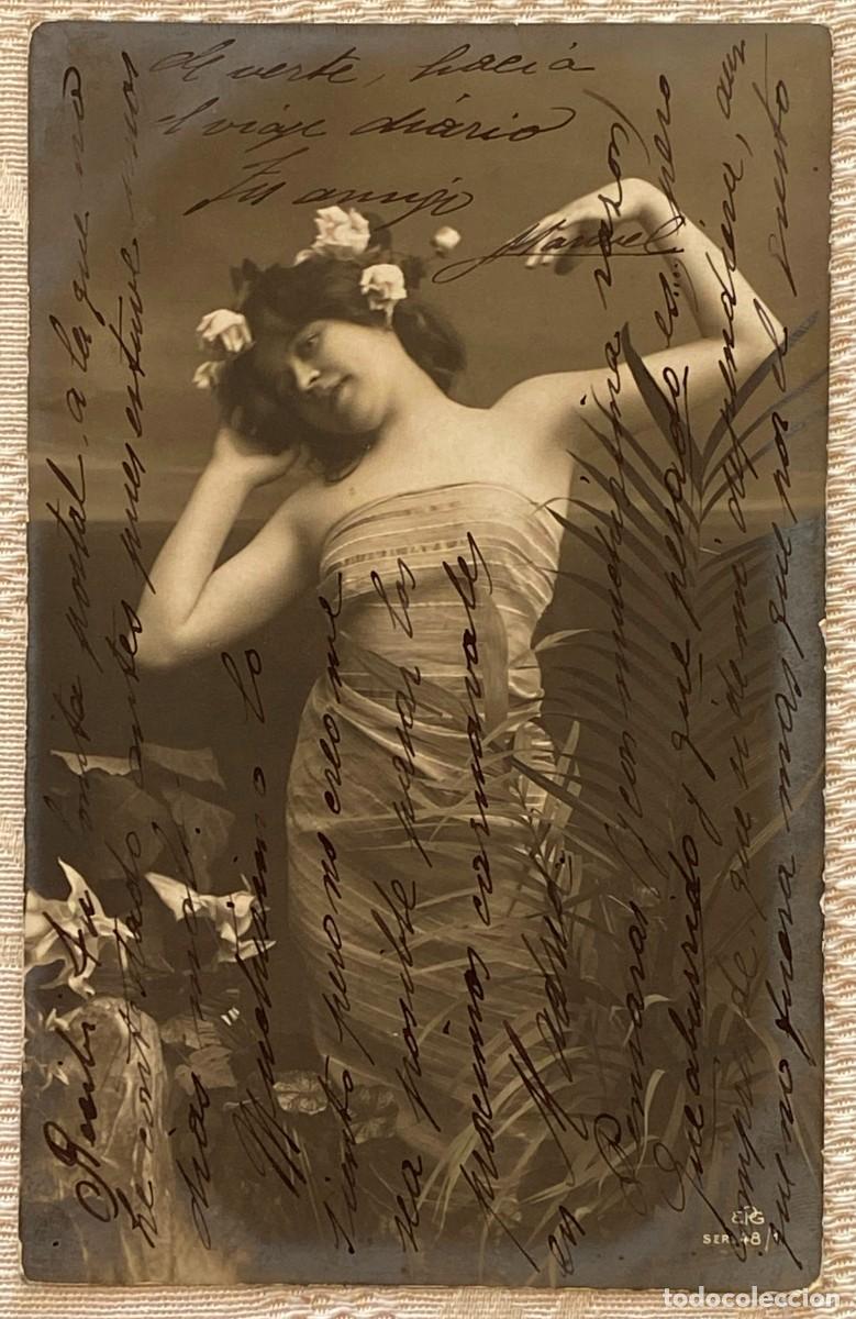 Postkarten: POSTAL DE MUJER, ARTISTA, CIRCULADA.