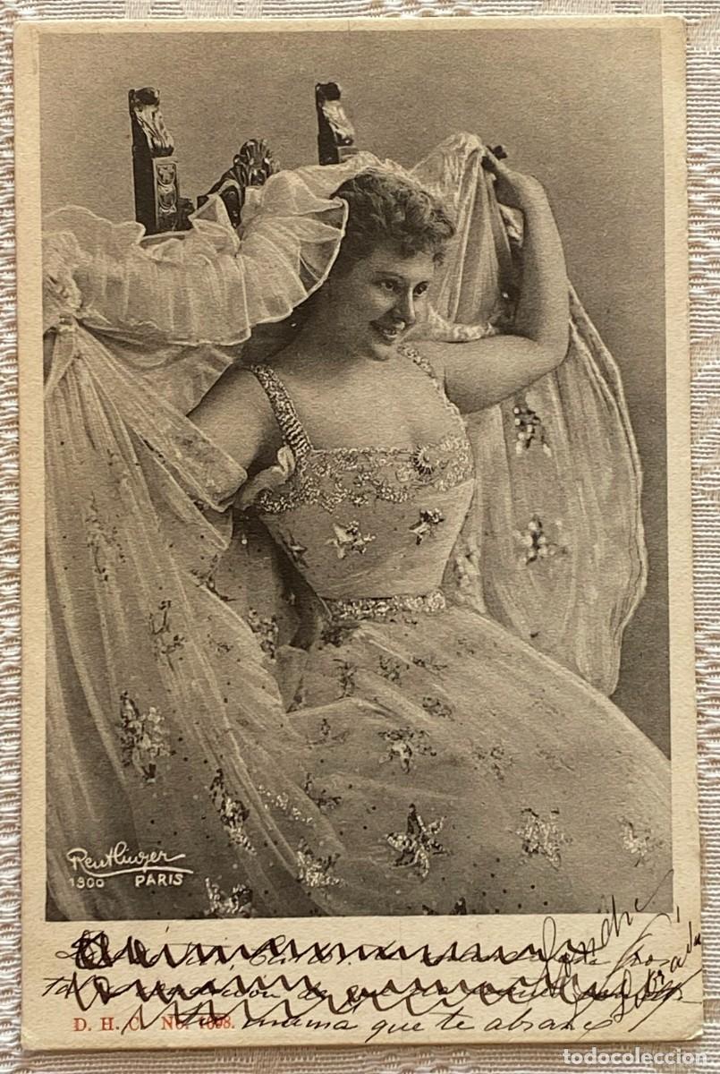 Postkarten: POSTAL DE MUJER, ARTISTA, CIRCULADA. REVERSO SIN DIVIDIR.