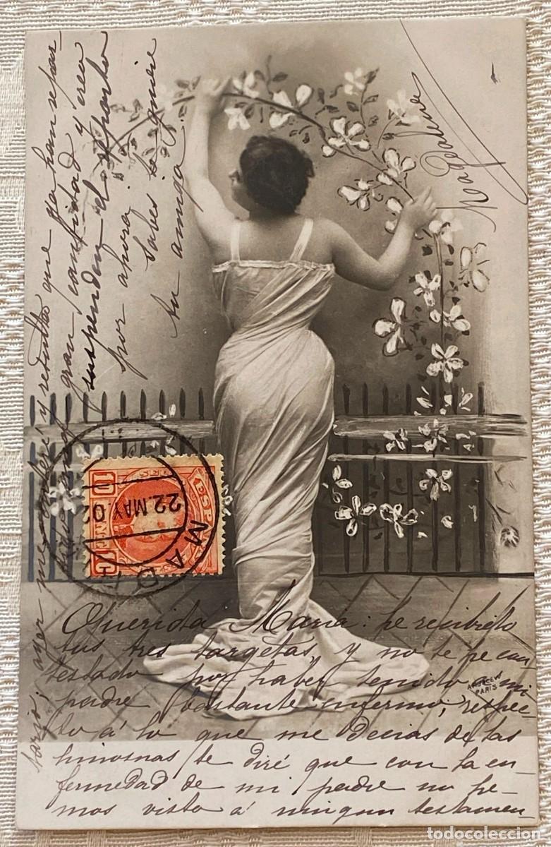 Postkarten: POSTAL DE MUJER, ARTISTA, CIRCULADA. REVERSO SIN DIVIDIR.