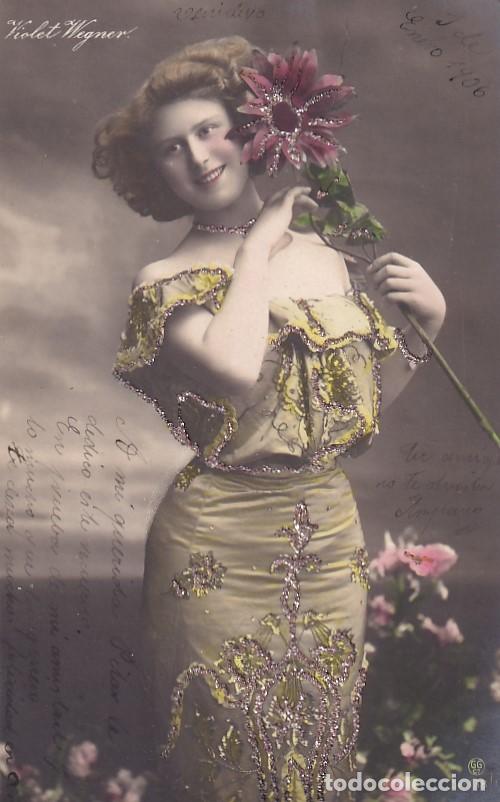 Postkarten: POSTAL ARTISTA VIOLET WEGNER. PURPURINA. ESCRITA. SIN CIRCULAR