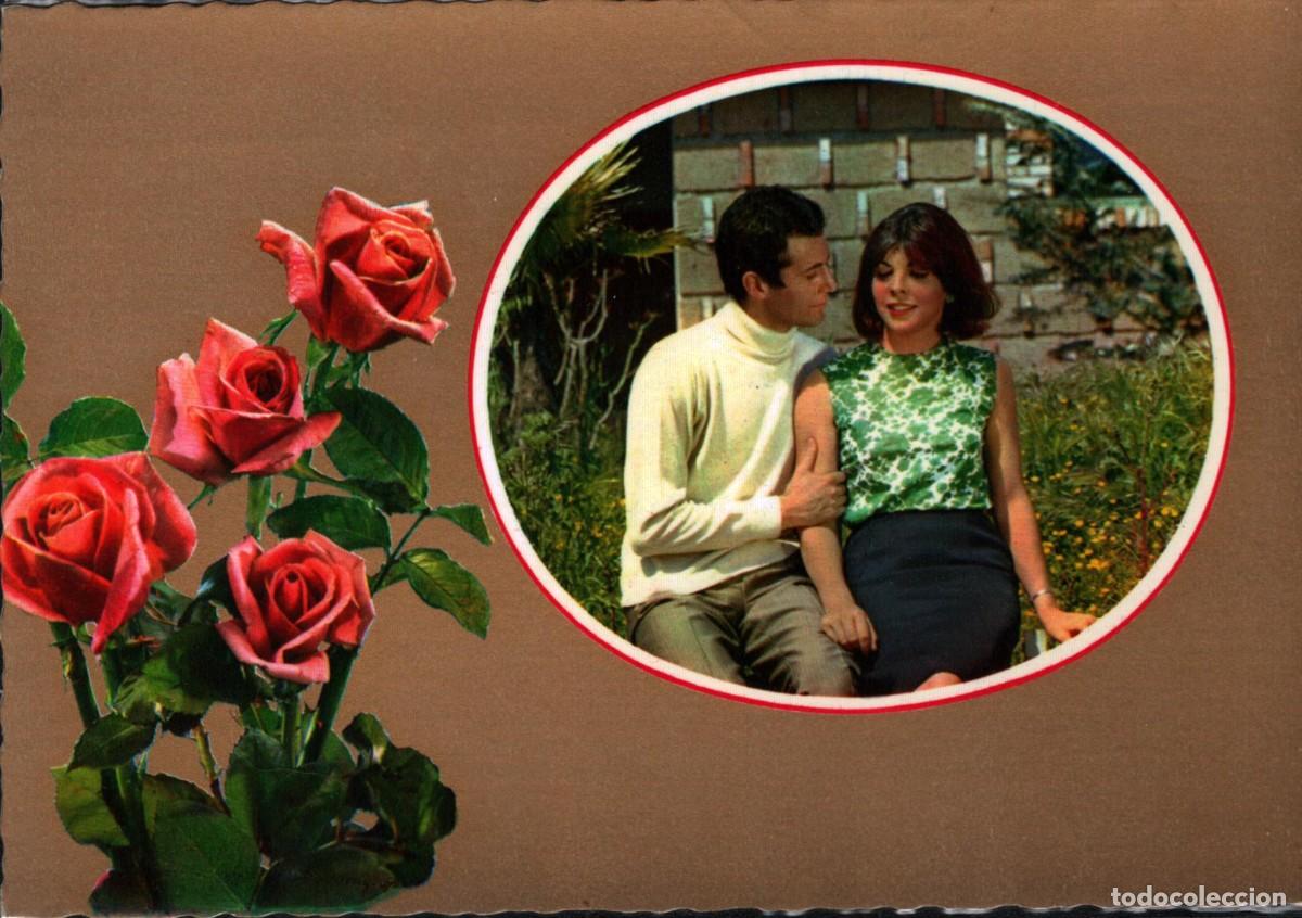 Postales: POSTAL CECAMI ROSAS CON PAREJA SIN CIRCULAR - Foto 1