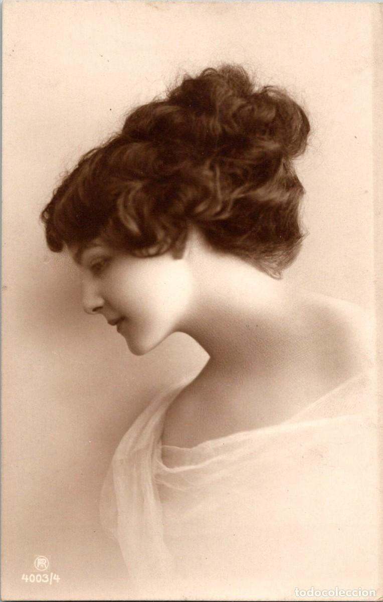 Postales: Muchacha - Bonito Peinado - Tul en los hombros - Ed. RPH n&ordm; 4003/4 - 135x87mm