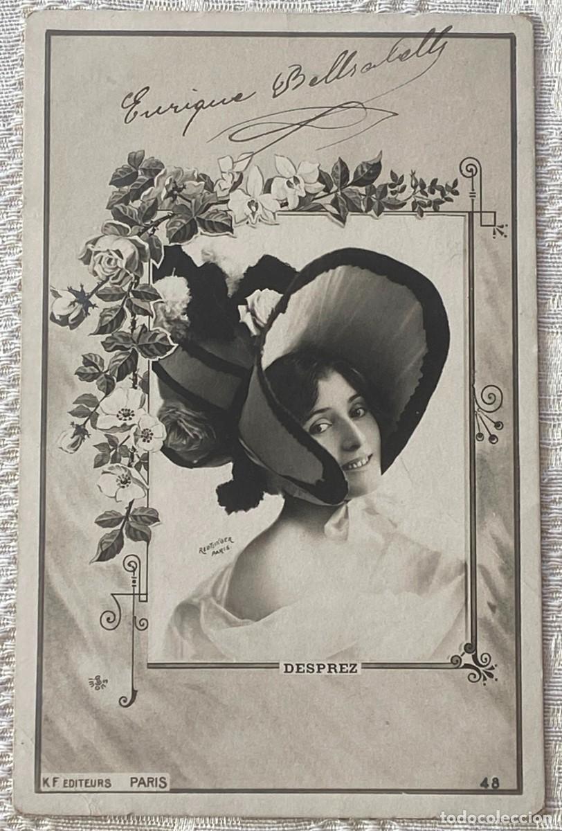 Postales: POSTAL DE MUJER, ARTISTA DESPREZ, CIRCULADA. REVERSO SIN DIVIDIR.