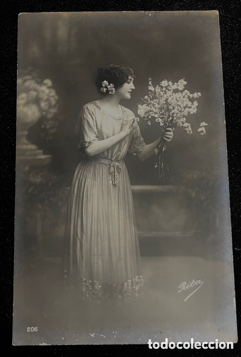 Postais: POSTAL: CHICA CON FLORES - CIRCULADA EN REUS EL 1916