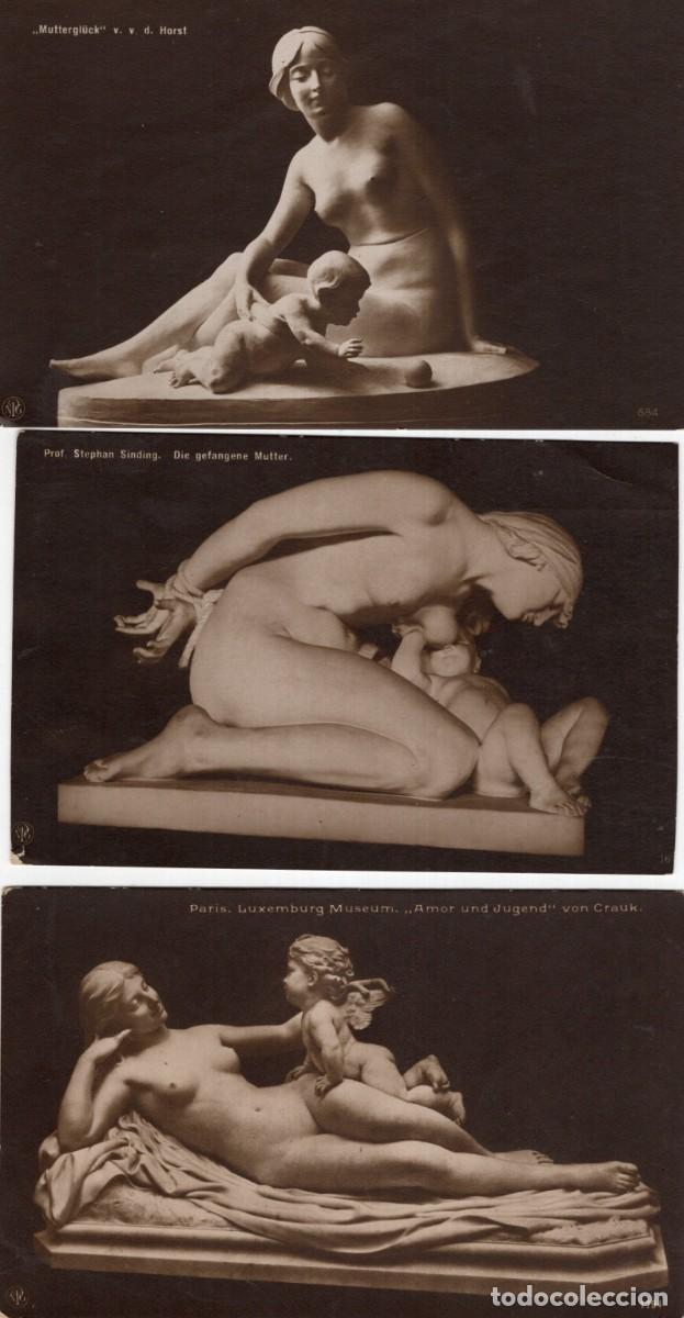 Postales: MUJER DESNUDA CON NI&Ntilde;O. 3 POSTALES - Foto 1