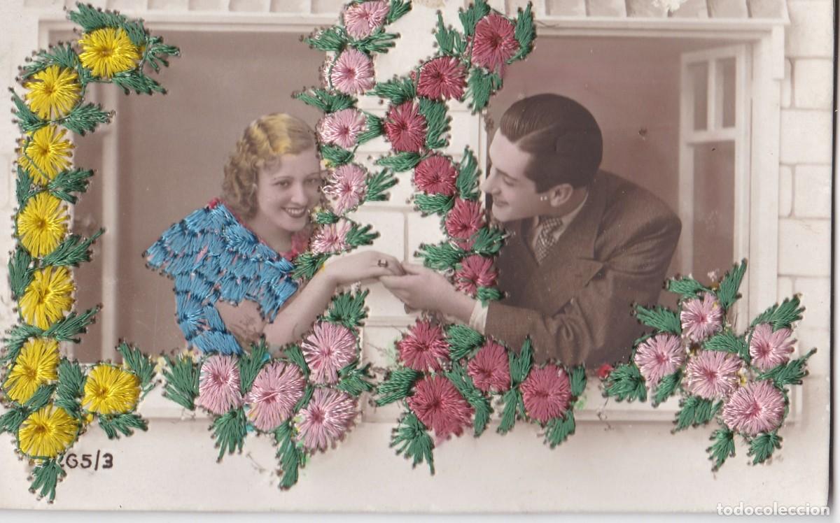 Postales: Novios - Bordada - Ed. P D - 137x87mm