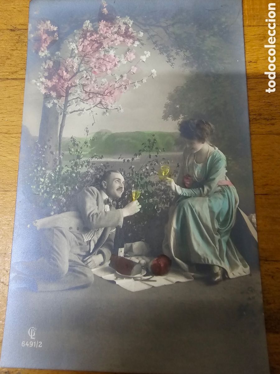 Postales: Postal pareja enamorados 6491/2 GL C&ordf; de 1900s 1910s escrita en 1980